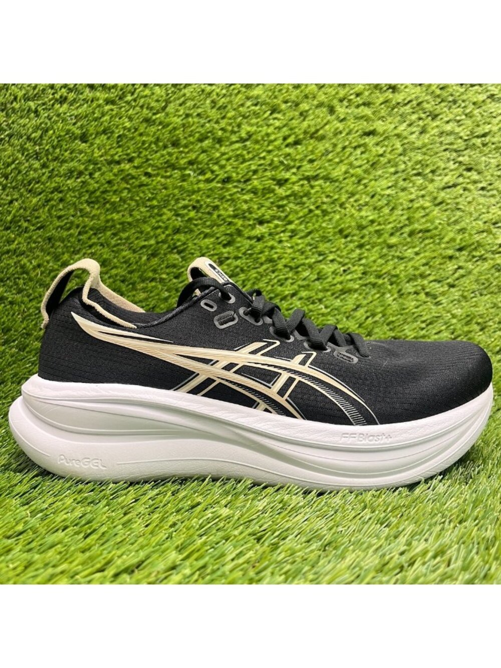 Asics Gel-Nimbus 28 Womens Size 8.5 Black Beige Athletic Running Shoes Sneakers